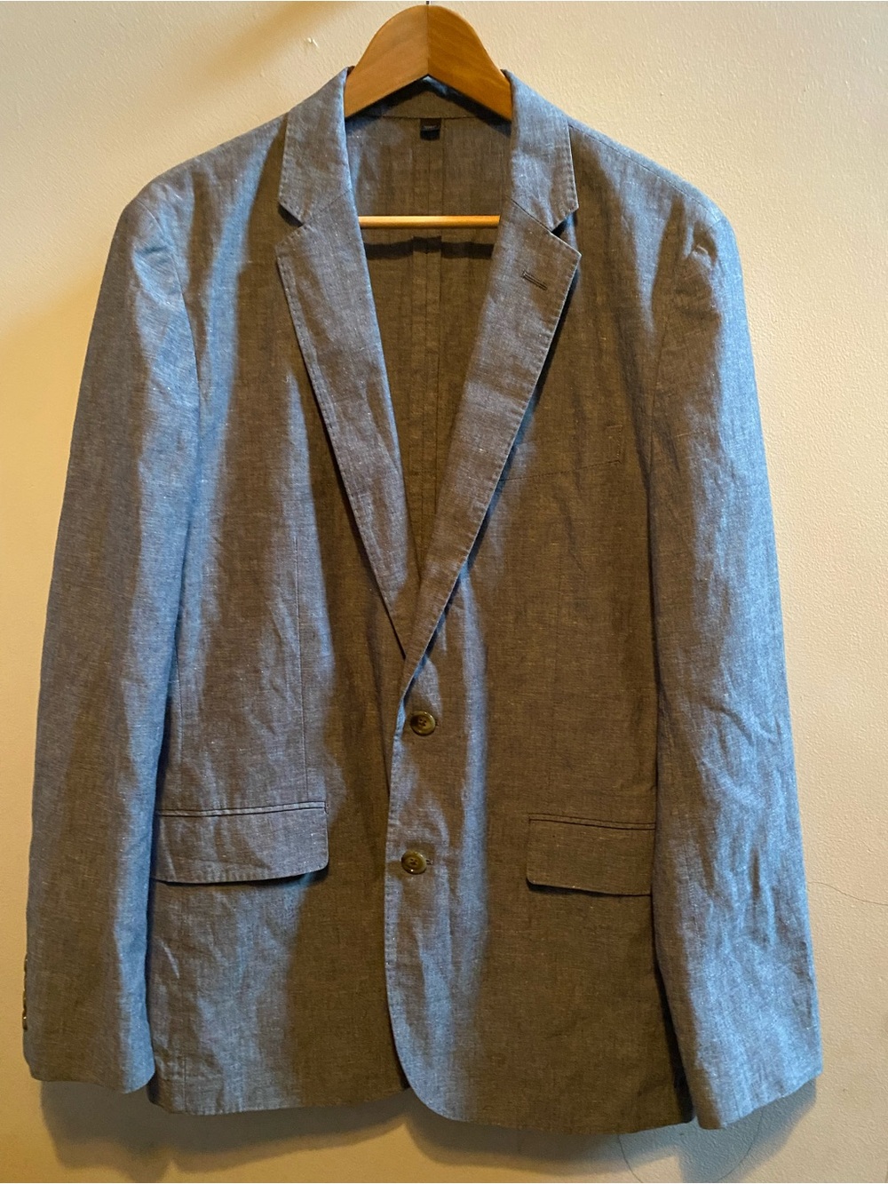 J. Crew Ludlow 40R Light Gray Cotton-Linen Blend Somelo Fabric Portugal